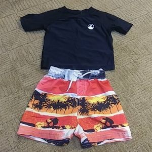 Black swim shirt only, 18mos